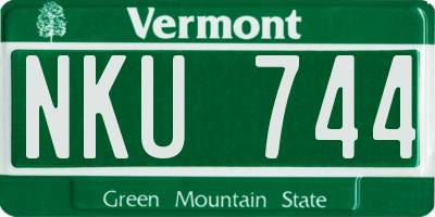 VT license plate NKU744