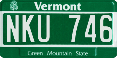 VT license plate NKU746