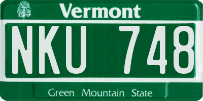 VT license plate NKU748