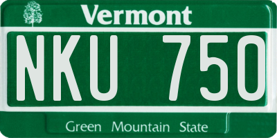 VT license plate NKU750