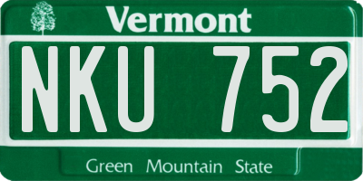 VT license plate NKU752