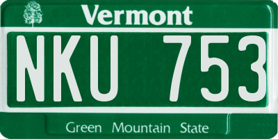 VT license plate NKU753