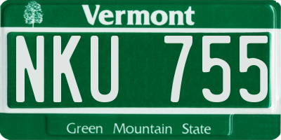 VT license plate NKU755