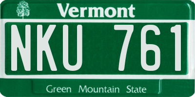 VT license plate NKU761