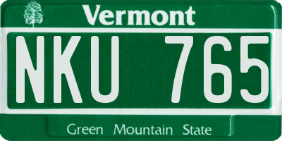 VT license plate NKU765
