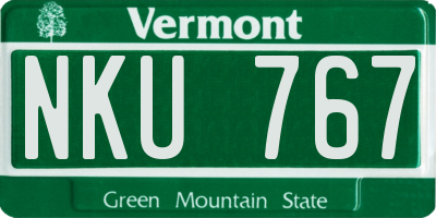 VT license plate NKU767