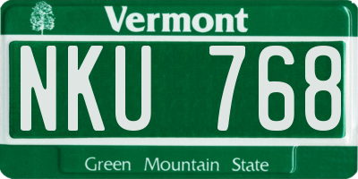 VT license plate NKU768