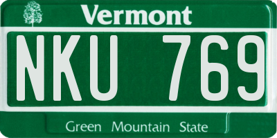 VT license plate NKU769