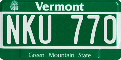 VT license plate NKU770