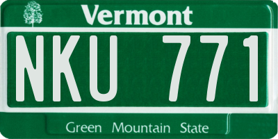 VT license plate NKU771