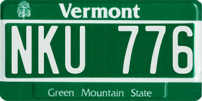 VT license plate NKU776