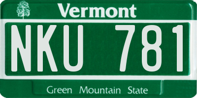 VT license plate NKU781