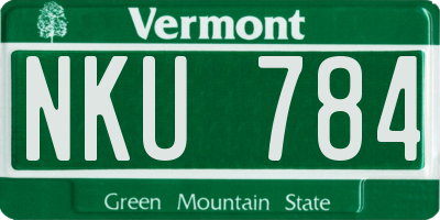 VT license plate NKU784