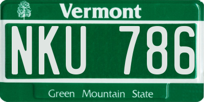 VT license plate NKU786
