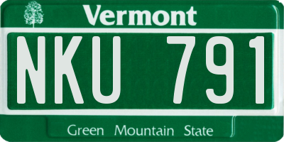 VT license plate NKU791
