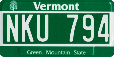 VT license plate NKU794