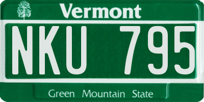 VT license plate NKU795
