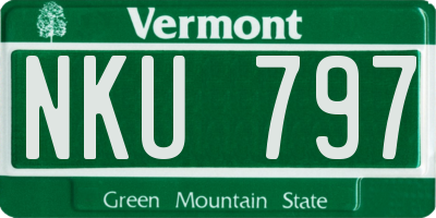 VT license plate NKU797