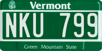 VT license plate NKU799