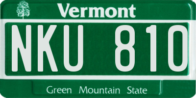VT license plate NKU810