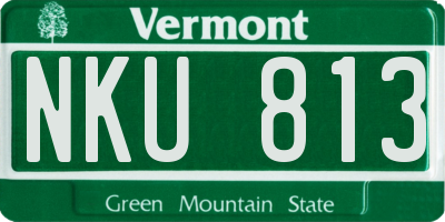 VT license plate NKU813