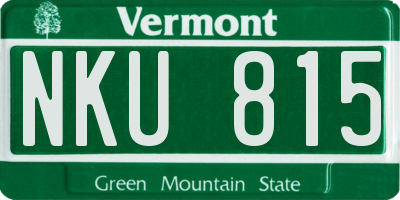 VT license plate NKU815