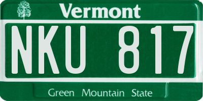 VT license plate NKU817