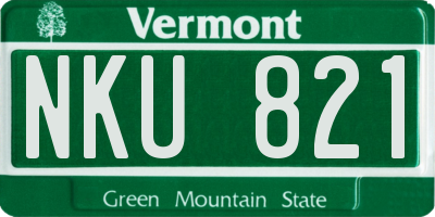 VT license plate NKU821