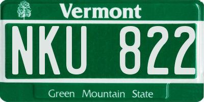 VT license plate NKU822