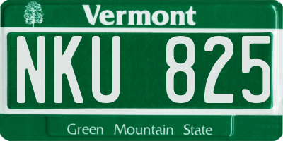 VT license plate NKU825