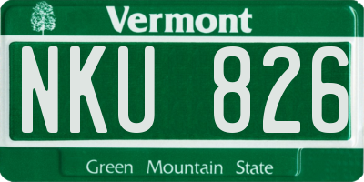 VT license plate NKU826