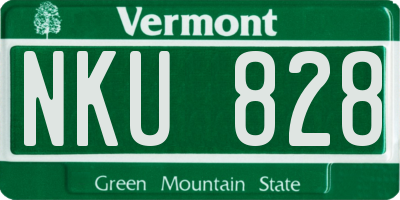 VT license plate NKU828