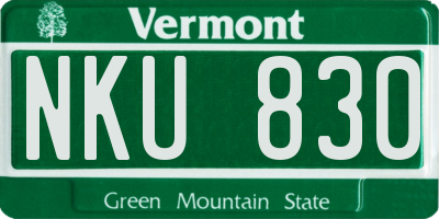 VT license plate NKU830