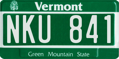 VT license plate NKU841