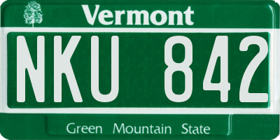 VT license plate NKU842