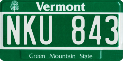 VT license plate NKU843