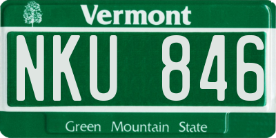 VT license plate NKU846