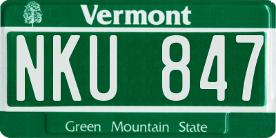 VT license plate NKU847