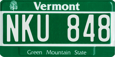 VT license plate NKU848