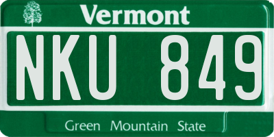 VT license plate NKU849