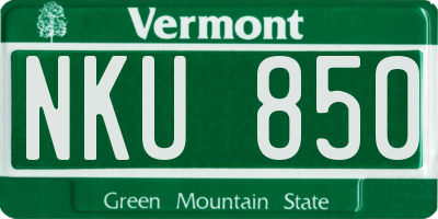 VT license plate NKU850