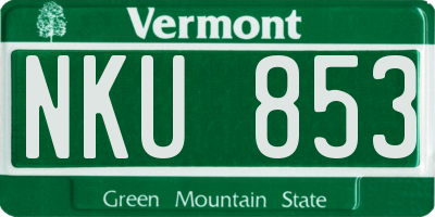 VT license plate NKU853