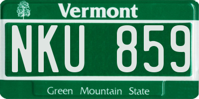 VT license plate NKU859