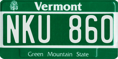 VT license plate NKU860