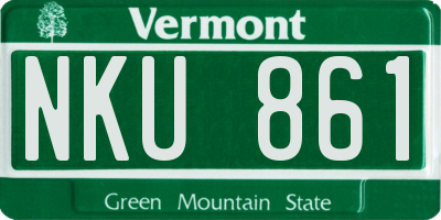 VT license plate NKU861