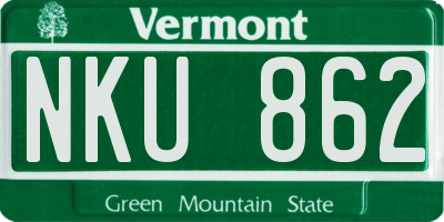VT license plate NKU862
