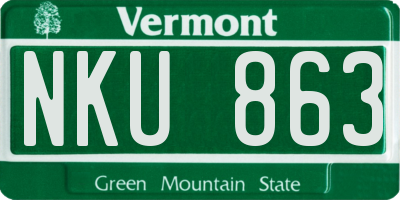 VT license plate NKU863