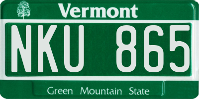 VT license plate NKU865