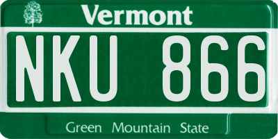 VT license plate NKU866