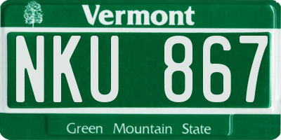 VT license plate NKU867